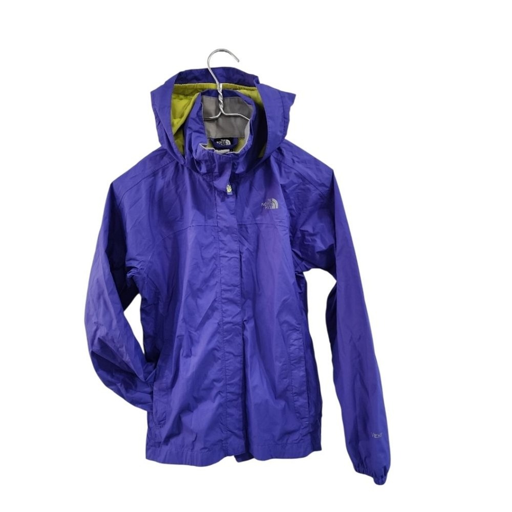 The North Face Rain Jacket Girls L Purple HyVent Waterproof Hooded Outerwear